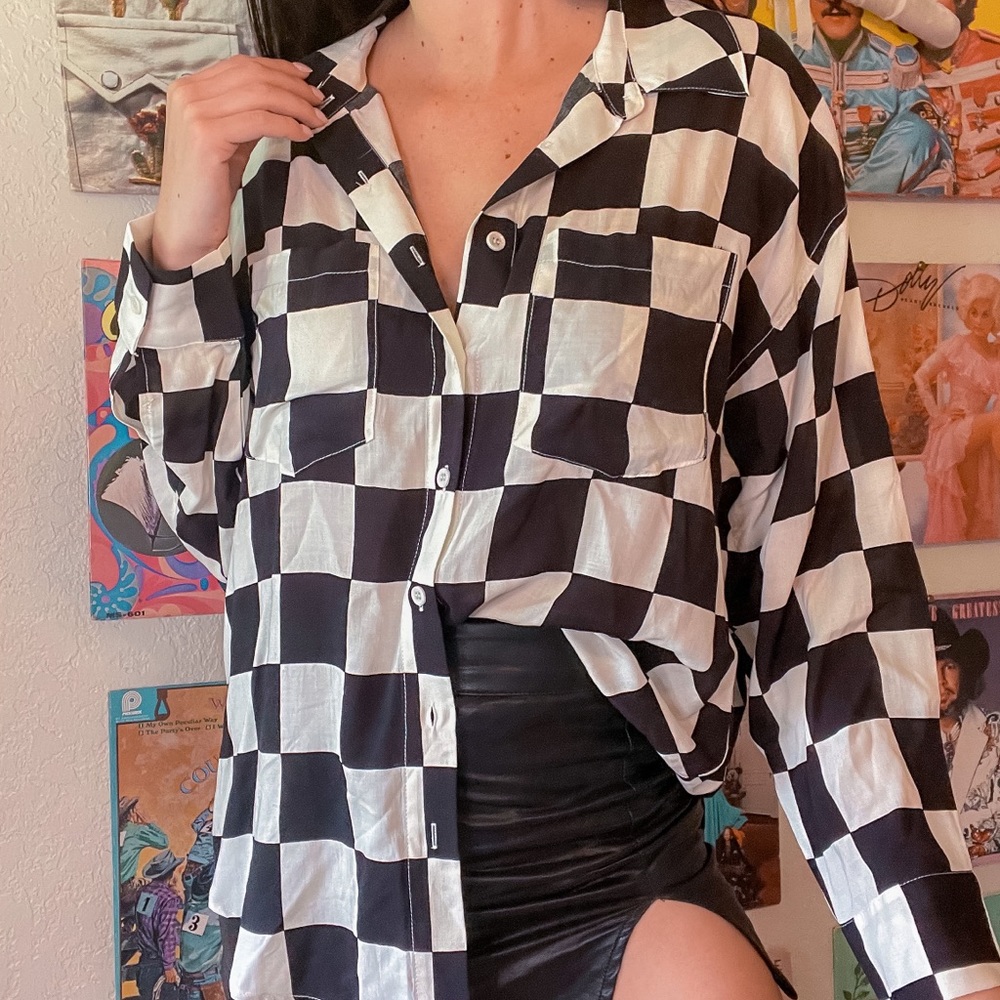 Brand New Checkered Blouse